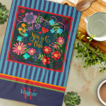 Fun Floral You Got This Quote Initial Name Kitchen Towel<br><div class="desc">FloralQuote Stylish Kitchen towel with Name and Initial. These unique kitchen towels are a perfect gift to celebrate a birthday, retirement, anniversary, housewarming party, wedding gift, etc…A fun way to celebrate any occasion. Pair it with a bottle of wine and it makes a great gift for friends, family, coworkers, friends....</div>