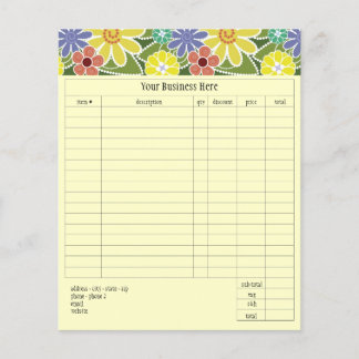 Fun Florals Bright Small Order Form