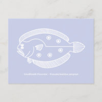 Fun Flounder Fish in White on Light Purple