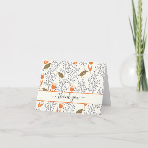 Fun Flowers, Bird Silhouette, Thank You Card