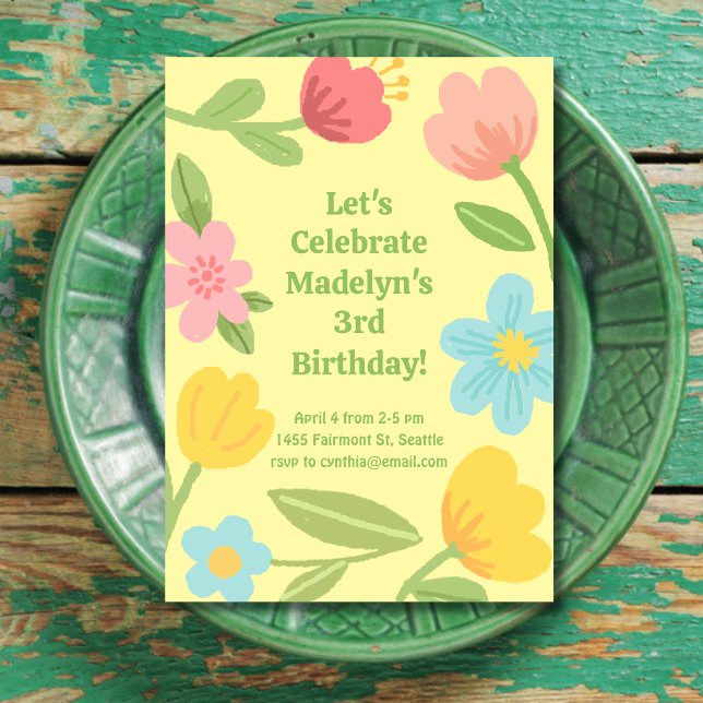 Fun Flowers Birthday Invitation (Creator Uploaded)