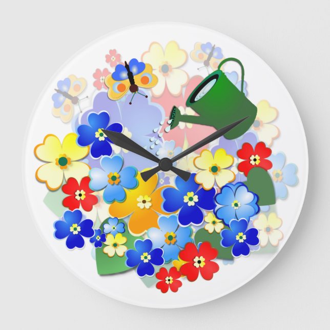 Fun Flowers  ~ Decorative  Clock # 2 (Front)