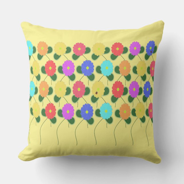 Fun Flowers Outdoor Pillow (Front)