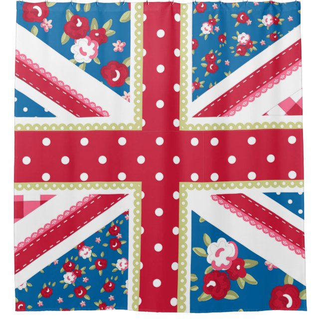 Fun Folk Quilt British Union Jack Flowers (Front)