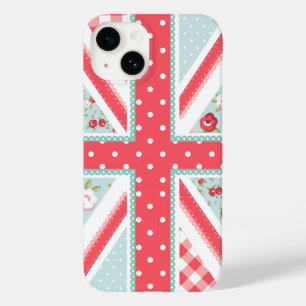 Fun Folk Quilt British Union Jack Pastels Case-Mate iPhone 14 Case
