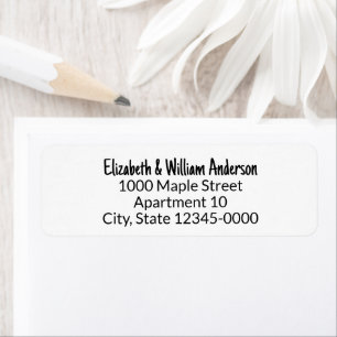Fun Font for Name Black and White Return Address