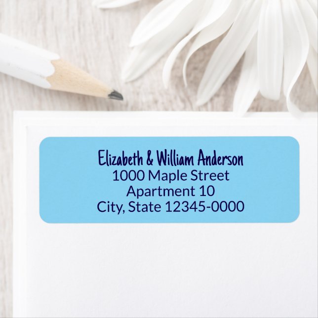 Fun Font for Name Light Blue Return Address (Insitu)