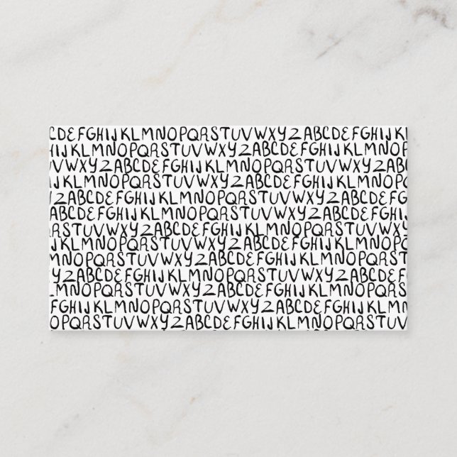 Fun font pattern - hand drawn font writers card (Front)