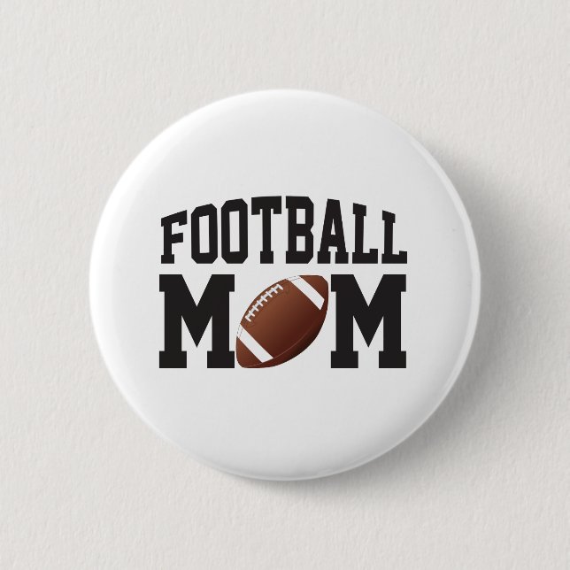 Fun Football Mom 2 Inch Round Button (Front)