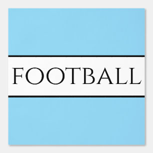 Fun FOOTBALL Text Light Blue Black White Stripes Wallpaper