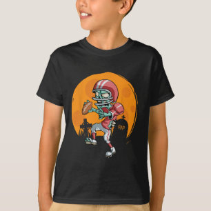 Fun Football Zombie Player Halloween Football Spor T-Shirt