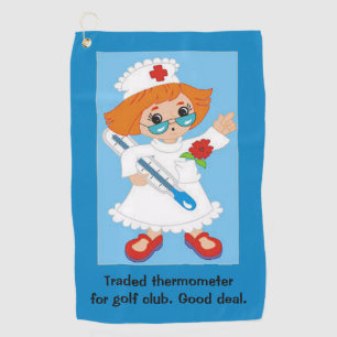 Fun for Retired Nurse who loves to Golf Towel