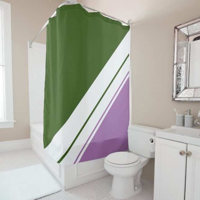Fun Forest Green Lavender White Racing Stripes (In Situ)