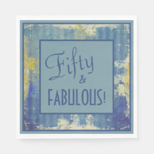 Fun Framed Retro Fifty & FABULOUS! 50th Birthday Napkin