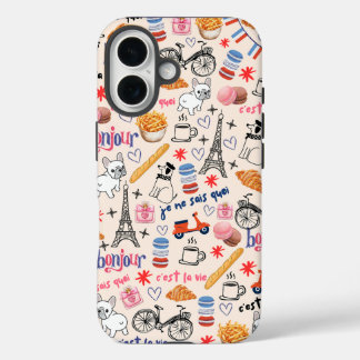 Fun Frenchie Lover's Trendy Doodle  iPhone 16 Case