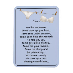 Fun Friend are like Underwear Fun Quote Magnet