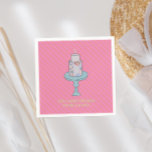 Fun Friend Birthday Cake Hot Pink  Napkin<br><div class="desc">With a beautiful hand illustrated cake design these hot pink napkins are perfect for birthday parties and celebrations with friends.</div>