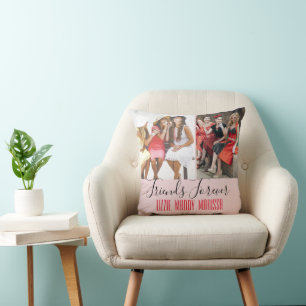 Fun Friendship Customized Photo Throw Pillow