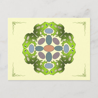Fun Frog Mandala Postcard