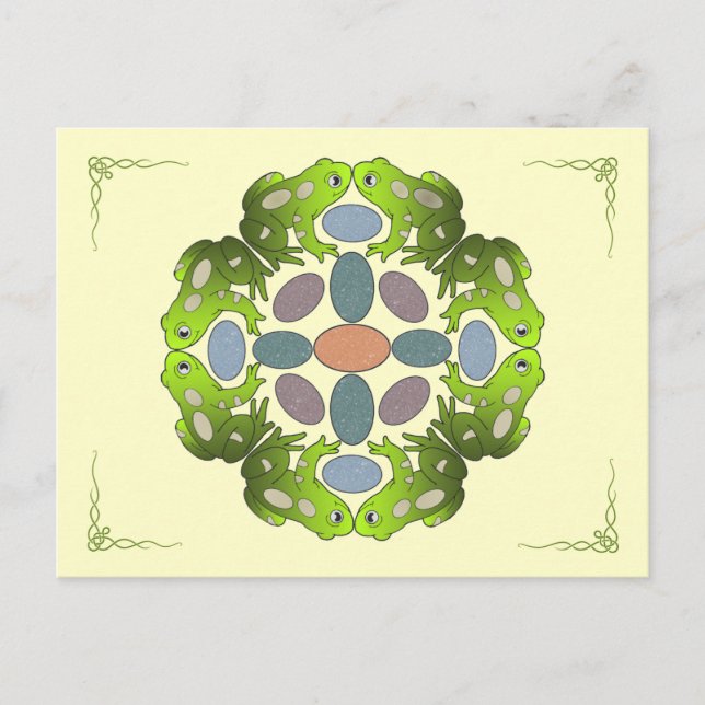 Fun Frog Mandala Postcard (Front)