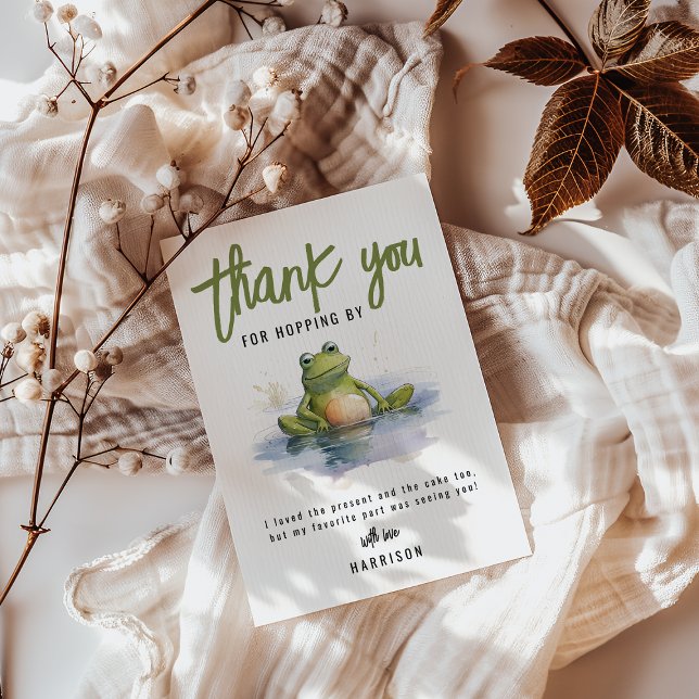 Fun Frog Themed Birthday Party Thank you Card (Creator Uploaded)