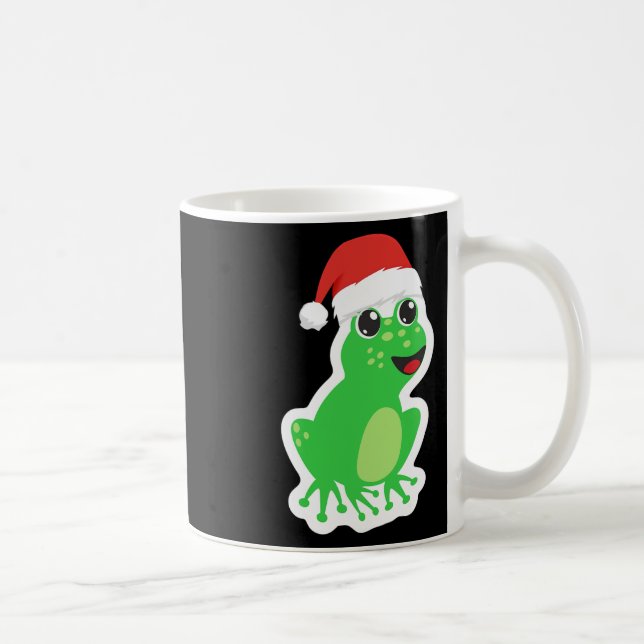 Fun Frog With Santa Hat For Christmas Pyjamas Frog Coffee Mug (Right)
