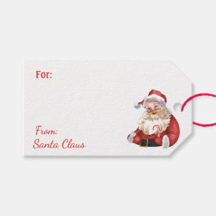 Fun From Santa Claus Custom NAME gift rectangle Tags