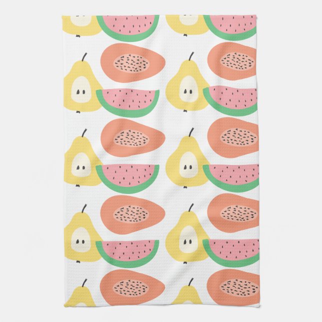 Fun Fruit Pattern Kitchen Towel (Vertical)
