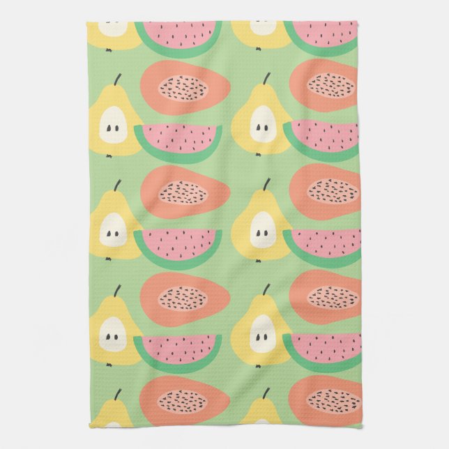 Fun Fruit Pattern Kitchen Towel (Vertical)