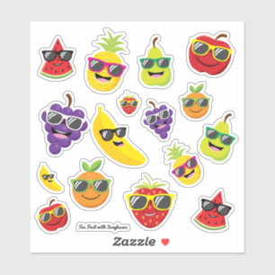 Fun Fruit Stickers with Sunglasses