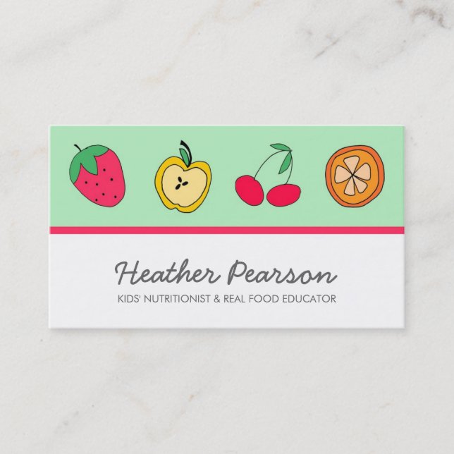 Fun Fruits Carte de visite (Devant)