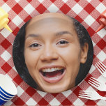 Fun Full Face Close Up Selfie Photo Paper Plate<br><div class="desc">Funny full face photo birthday party paper plates.  Personalize it by adding a 1x1 square photo of yourself or the gift recipient.  Unisex for men and for women. Suitable for kids and adults.</div>