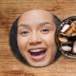 Fun Full Face Close Up Selfie Photo Round Paper Coaster<br><div class="desc">Funny full face photo round paper coaster.  Personalize it by adding a 1x1 square photo of yourself or the gift recipient.  Unisex for men and for women. Suitable for kids and adults.</div>