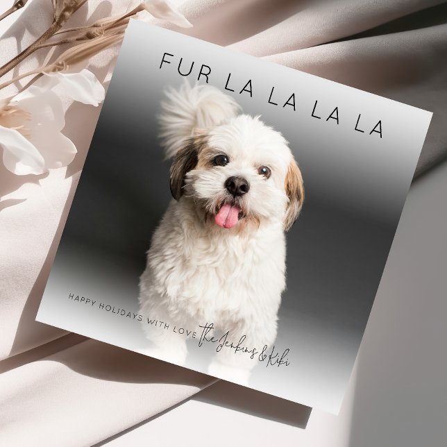 Fun Fun Fur La La La | Carte de Noël photo (Créateur téléchargé)