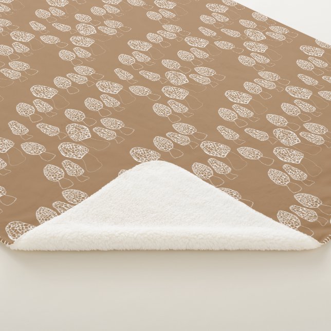 Fun Fungi Morel Mushroom Pattern Cozy  Sherpa Blanket (3/4)