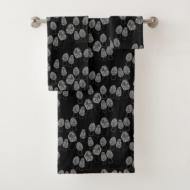 Fun Fungi Morel Mushrooms Pattern  Bath Towel Set (Insitu)