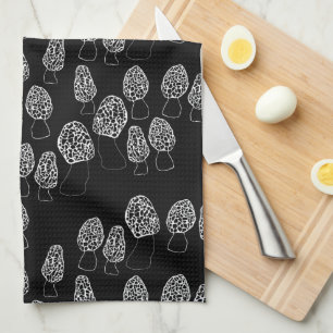 Fun Fungi Morel Mushrooms Pattern Kitchen Towel