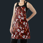 Fun Fungi Mushroom Fern Pattern Apron<br><div class="desc">Hope you like this design. Add your own text. Check my shop for more matching items like kitchen towels, blankets, pillows, stickers, mugs, cards, tissue paper as well as other patterns.
Thanks for shopping with me! if you'd like something custom let me know!</div>