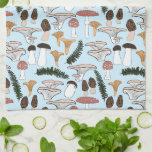 Fun Fungi Mushroom Fern Pattern Kitchen Towel<br><div class="desc">Hope you like this design. Add your own text. Check my shop for more matching items like bath towels, blankets, pillows, stickers, mugs, cards, tissue paper as well as other patterns.
Thanks for shopping with me! if you'd like something custom let me know!</div>