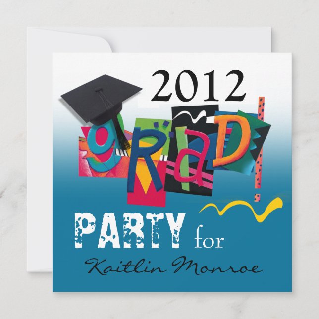 Fun & Funky 2012 Grad Party Invitation (Front)