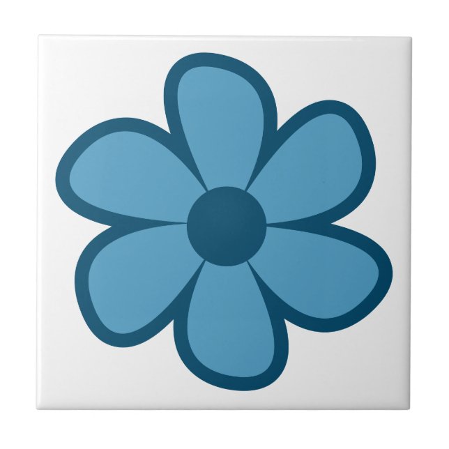 Fun Funky 60s 70s Retro Flower Ceramic Tile (Front)