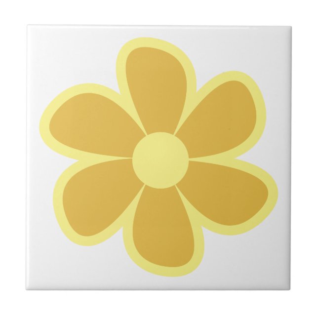 Fun Funky 60s 70s Retro Flower Tile (Front)