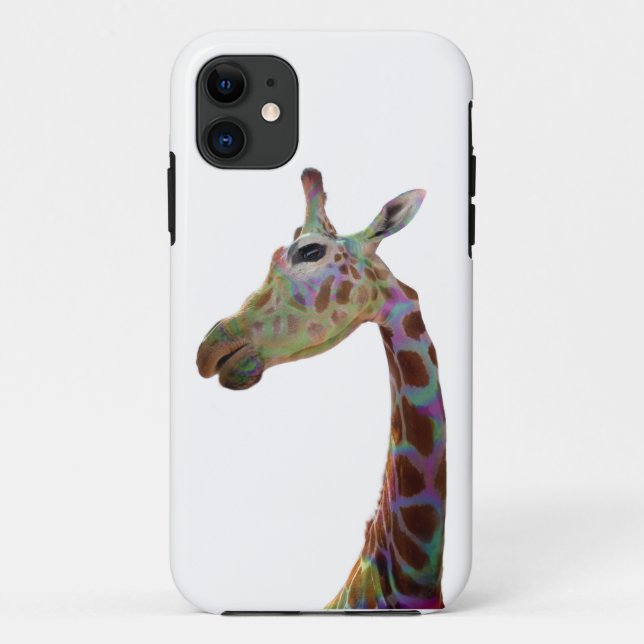 Fun funky colourful Giraffe safari animals Case-Mate iPhone Case (Back)