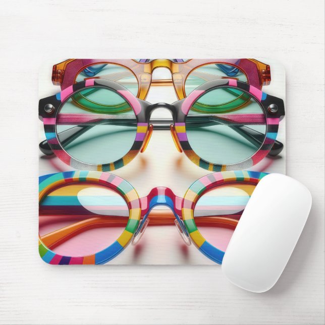 Fun Funky Eyeglasses Mouse Pad (With Mouse)