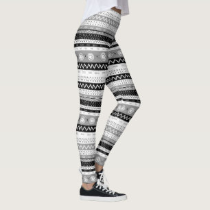 Fun, Funky, Multi Patterned Black & White Leggings
