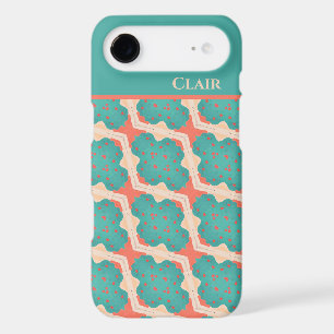 Fun & Funky Organic Graphic Pattern Teal Orange