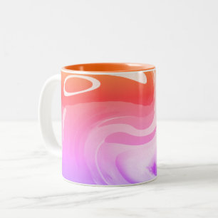 Fun funky pretty fancy art Two-Tone coffee mug
