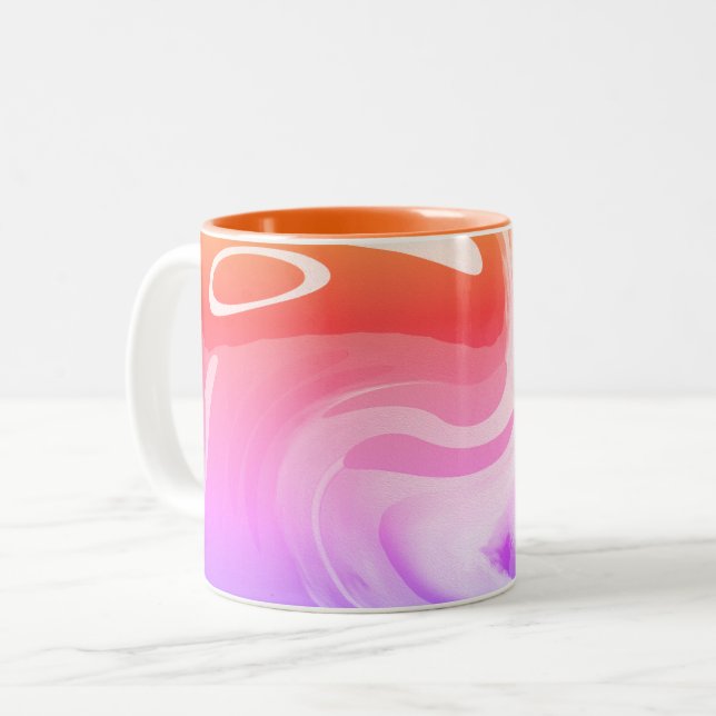 Fun funky pretty fancy art Two-Tone coffee mug (Front Left)