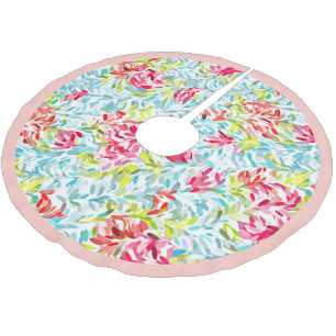 Fun Funky Summer Colors Paint Splatter Art Brushed Polyester Tree Skirt