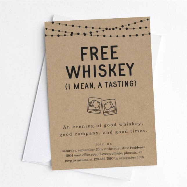 Fun Funny Free Whiskey Tasting Party Invitation (Creator Uploaded)